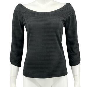 Meadow Rue Anthropologie Top Womens XS Black‎ Sylvie Off the Shoulder Witchy